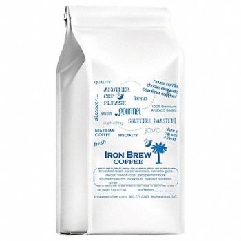 IRON BREW Coffee French Roast Caff Whole Bean, 52WR39