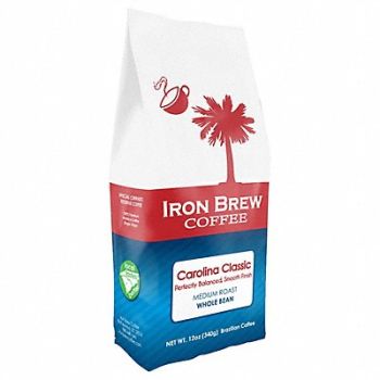 IRON BREW Coffee Carolina Classic Caff Whole Bean, 52WR51