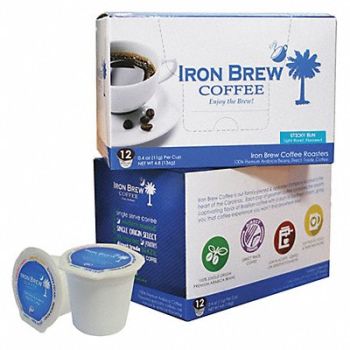 IRON BREW Coffee Sticky Bun Caff Ground PK12, 52WR63