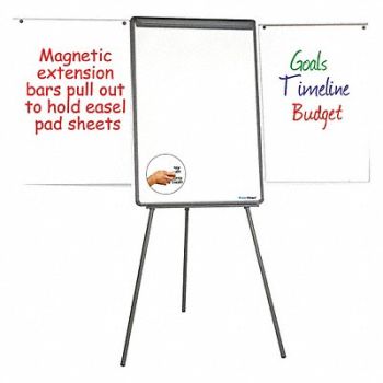 MASTERVISION Dry Erase Board Easel 78 H 26-1/2 W, 52XG96