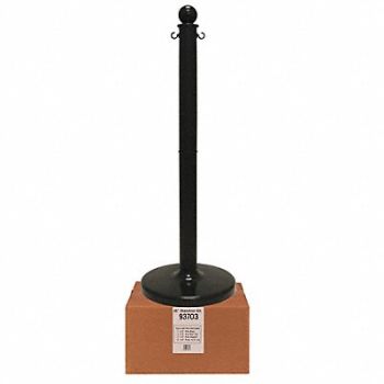 MR. CHAIN Stanchion Post Dia 2-1/2 Black, 52YA70