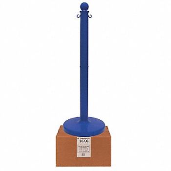 MR. CHAIN Stanchion Post Dia 2-1/2 Blue, 52YA72