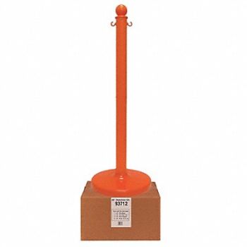 MR. CHAIN Stanchion Post Dia 2-1/2 Safety Orange, 52YA73
