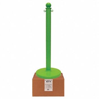 MR. CHAIN Stanchion Post Dia 2-1/2 Safety Green, 52YA74