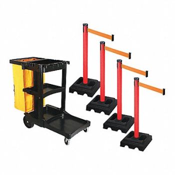 RETRACTA-BELT Barrier Systems Post Red 10 ft Belt, 52YC51