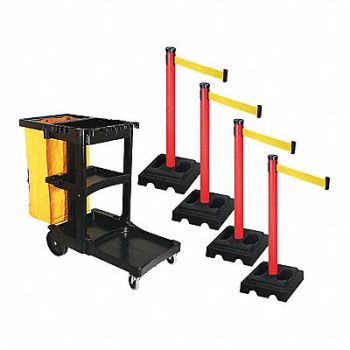 RETRACTA-BELT Barrier Systems Post Red 10 ft Belt, 52YC52