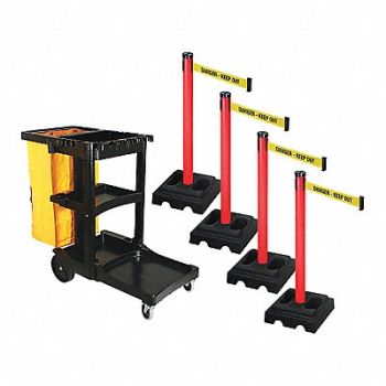 RETRACTA-BELT Barrier Systems Post Red 10 ft Belt, 52YC56