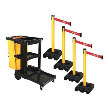 RETRACTA-BELT Barrier Systems Post Yellow 10 ft Belt, 52YC68