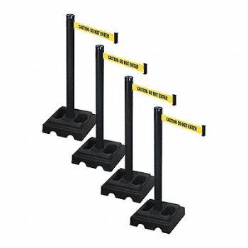 RETRACTA-BELT Barrier Systems Post Black 10 ft Belt, 52YC77