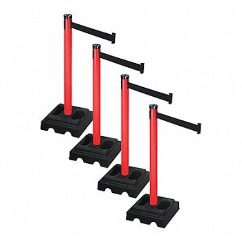 RETRACTA-BELT Barrier Systems Post Red 10 ft Belt, 52YC82