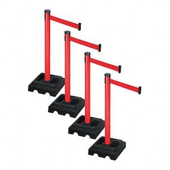 RETRACTA-BELT Barrier Systems Post Red 10 ft Belt, 52YC83