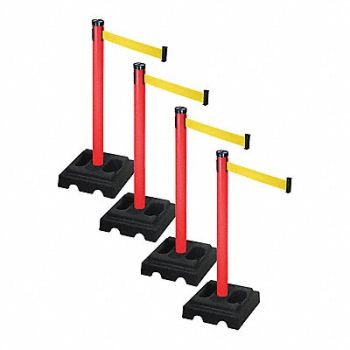 RETRACTA-BELT Barrier Systems Post Red 10 ft Belt, 52YC85