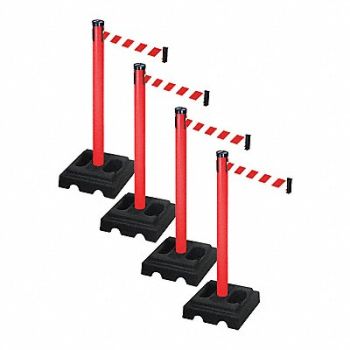 RETRACTA-BELT Barrier Systems Post Red 10 ft Belt, 52YC87