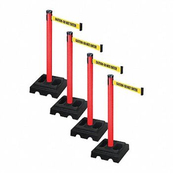 RETRACTA-BELT Barrier Systems Post Red 10 ft Belt, 52YC88