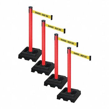 RETRACTA-BELT Barrier Systems Post Red 10 ft Belt, 52YC89