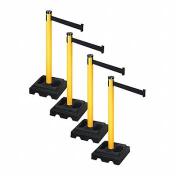 RETRACTA-BELT Barrier Systems Post Yellow 10 ft Belt, 52YC93