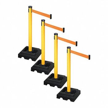RETRACTA-BELT Barrier Systems Post Yellow 10 ft Belt, 52YC95