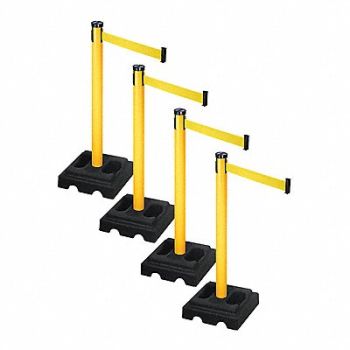 RETRACTA-BELT Barrier Systems Post Yellow 10 ft Belt, 52YC96