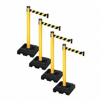 RETRACTA-BELT Barrier Systems Post Yellow 10 ft Belt, 52YC97
