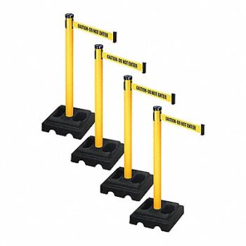 RETRACTA-BELT Barrier Systems Post Yellow 10 ft Belt, 52YC99