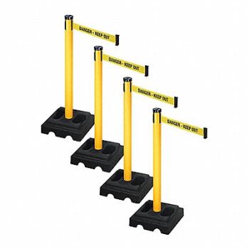 RETRACTA-BELT Barrier Systems Post Yellow 10 ft Belt, 52YD01