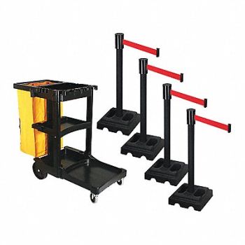 RETRACTA-BELT Barrier Systems Post Black 15 ft Belt, 52YD72