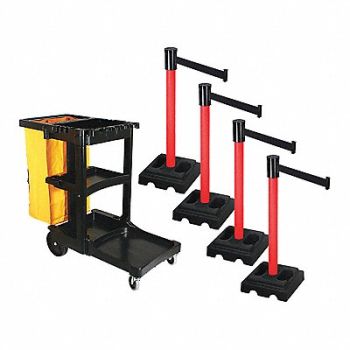 RETRACTA-BELT Barrier Systems Post Red 15 ft Belt, 52YD82