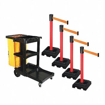 RETRACTA-BELT Barrier Systems Post Red 15 ft Belt, 52YD84