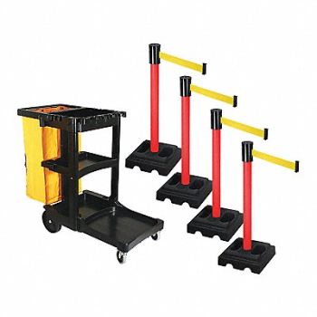 RETRACTA-BELT Barrier Systems Post Red 15 ft Belt, 52YD85