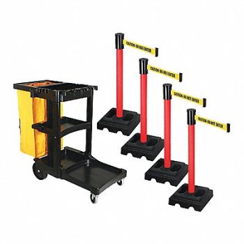 RETRACTA-BELT Barrier Systems Post Red 15 ft Belt, 52YD88
