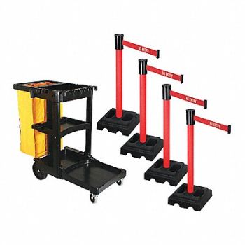 RETRACTA-BELT Barrier Systems Post Red 15 ft Belt, 52YD90