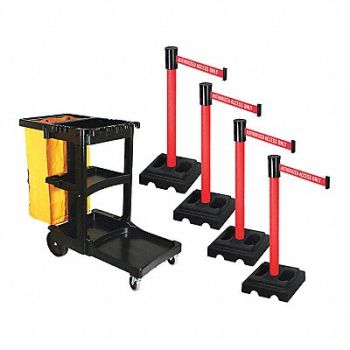 RETRACTA-BELT Barrier Systems Post Red 15 ft Belt, 52YD91