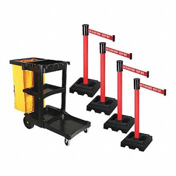 RETRACTA-BELT Barrier Systems Post Red 14 ft Belt, 52YD92