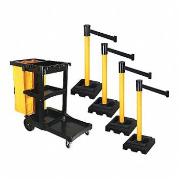 RETRACTA-BELT Barrier Systems Post Yellow 15 ft Belt, 52YD93