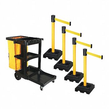 RETRACTA-BELT Barrier Systems Post Yellow 15 ft Belt, 52YD96