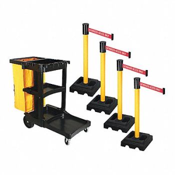 RETRACTA-BELT Barrier Systems Post Yellow 15 ft Belt, 52YE03