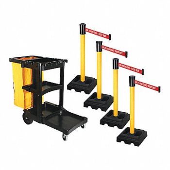RETRACTA-BELT Barrier Systems Post Yellow 14 ft Belt, 52YE04