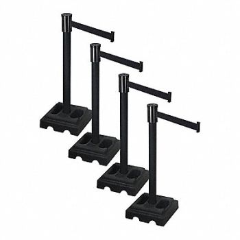 RETRACTA-BELT Barrier Systems Post Black 15 ft Belt, 52YE05