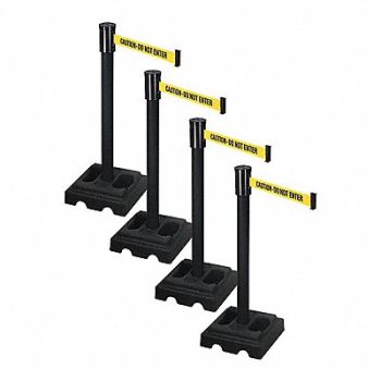 RETRACTA-BELT Barrier Systems Post Black 15 ft Belt, 52YE11