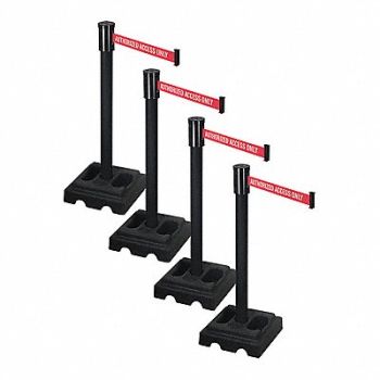RETRACTA-BELT Barrier Systems Post Black 15 ft Belt, 52YE14