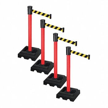 RETRACTA-BELT Barrier Systems Post Red 15 ft Belt, 52YE20