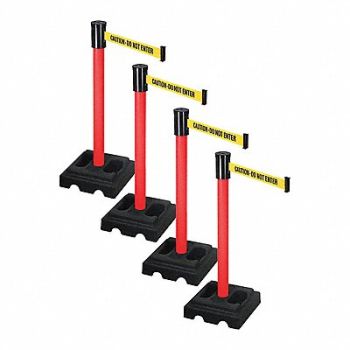 RETRACTA-BELT Barrier Systems Post Red 15 ft Belt, 52YE22
