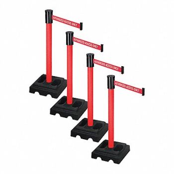 RETRACTA-BELT Barrier Systems Post Red 15 ft Belt, 52YE25