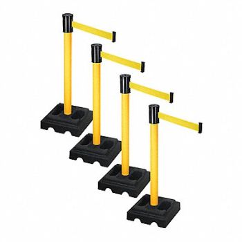 RETRACTA-BELT Barrier Systems Post Yellow 15 ft Belt, 52YE30