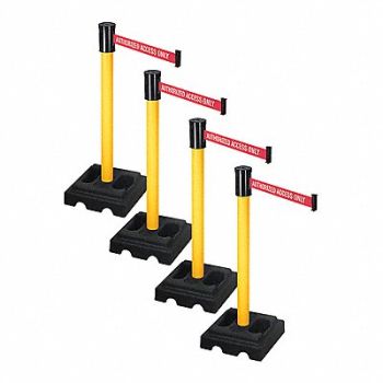 RETRACTA-BELT Barrier Systems Post Yellow 15 ft Belt, 52YE36