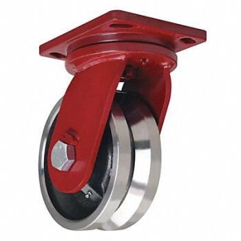 HAMILTON V-Groove Track-Wheel Plate Caster Swivel, 52YU15