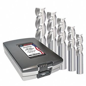 GRAINGER APPROVED End Mill Set 5 pc Square Carbide, 52ZL40