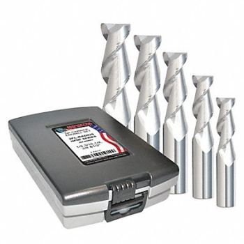 GRAINGER APPROVED End Mill Set 5 pc Corner Radius Carbide, 52ZT35