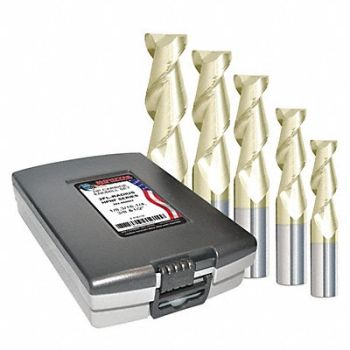 GRAINGER APPROVED End Mill Set 5 pc Corner Radius Carbide, 52ZT36