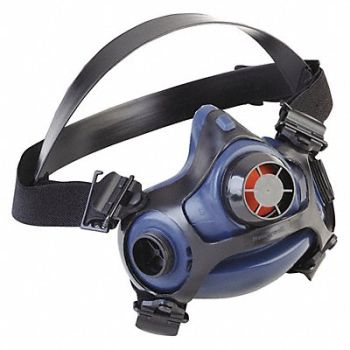 HONEYWELL NORTH Half Mask Respirator Silicone Blk Blue, 52ZV58